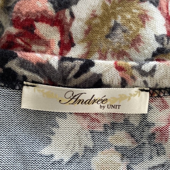 Andree by Unit blouse cold shoulder long sleeve w/ties floral print Sz Large - Picture 7 of 8